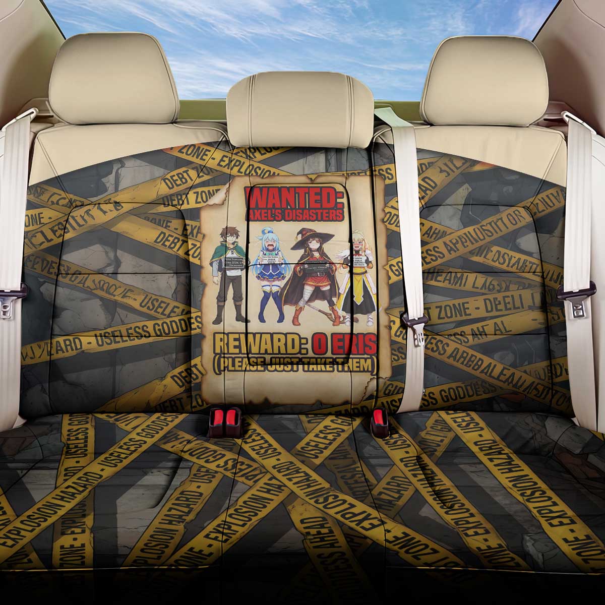 Axel’s Disasters Case File Back Car Seat Cover Comic Poster Parody Style