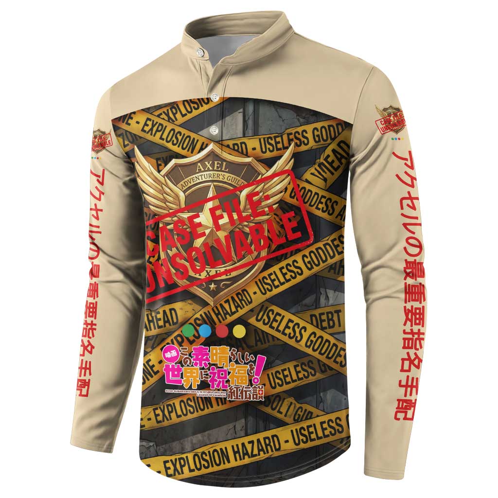 Axel’s Disasters Case File Button Sweatshirt Comic Poster Parody Style