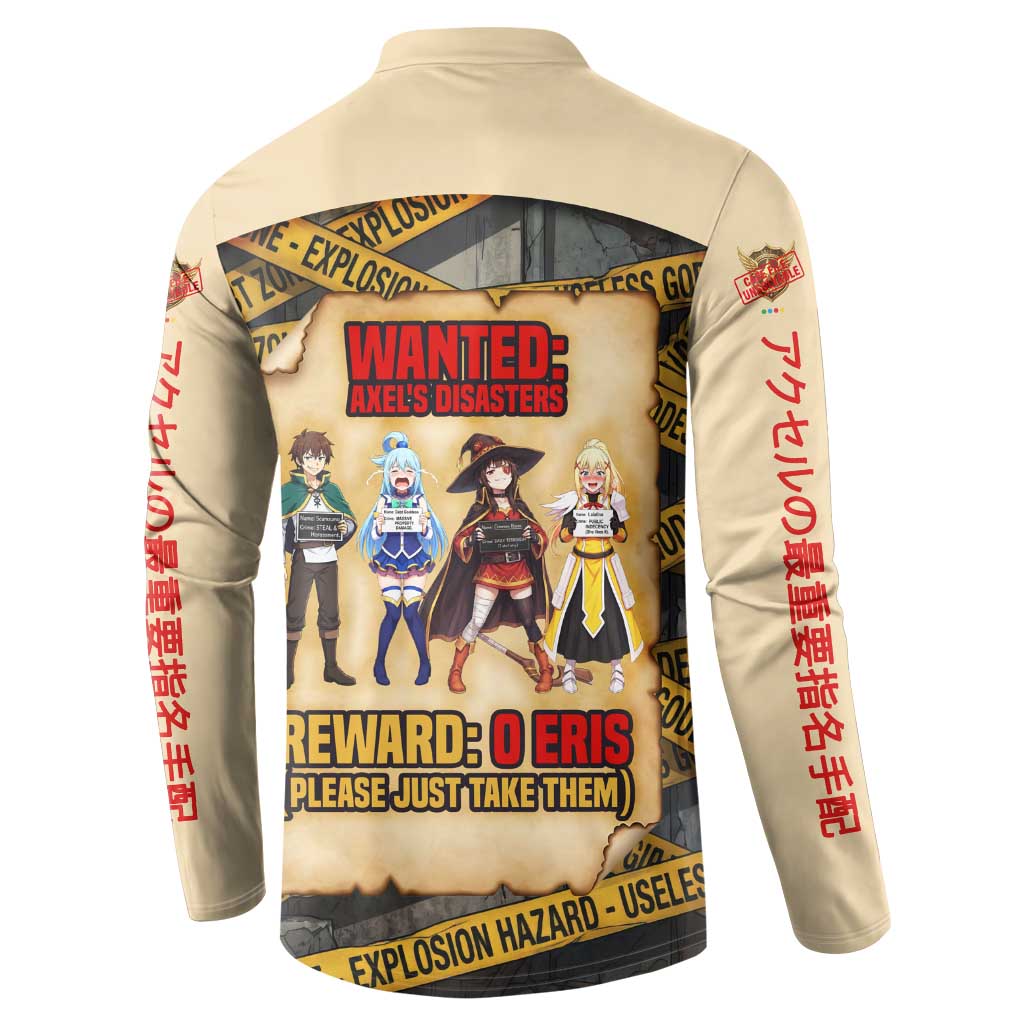Axel’s Disasters Case File Button Sweatshirt Comic Poster Parody Style
