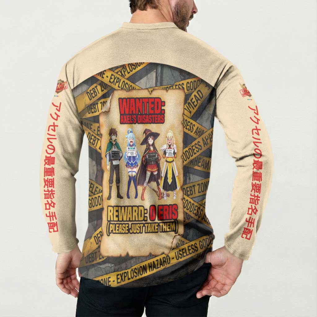 Axel’s Disasters Case File Button Sweatshirt Comic Poster Parody Style