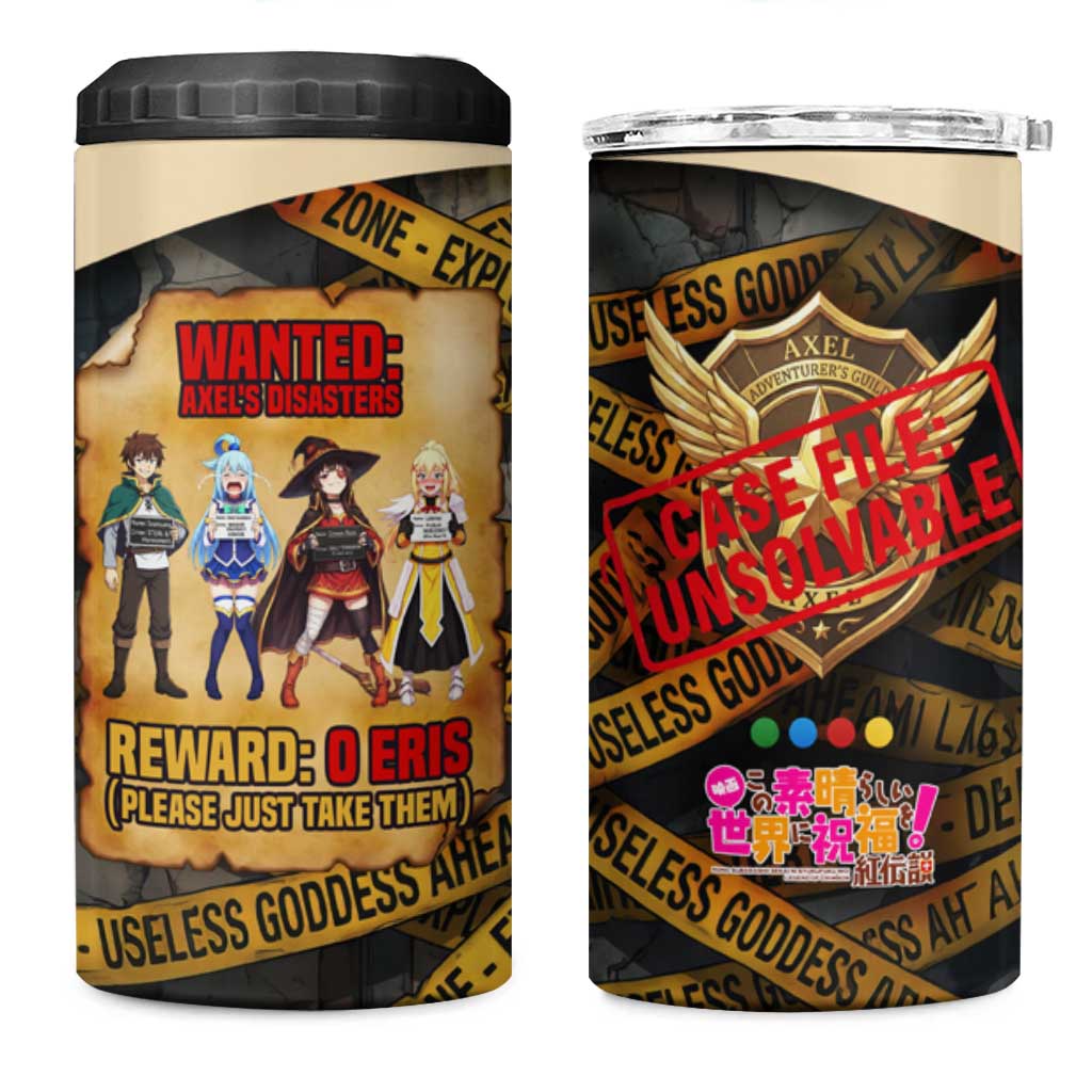 Axel’s Disasters Case File 4 in 1 Can Cooler Tumbler Comic Poster Parody Style
