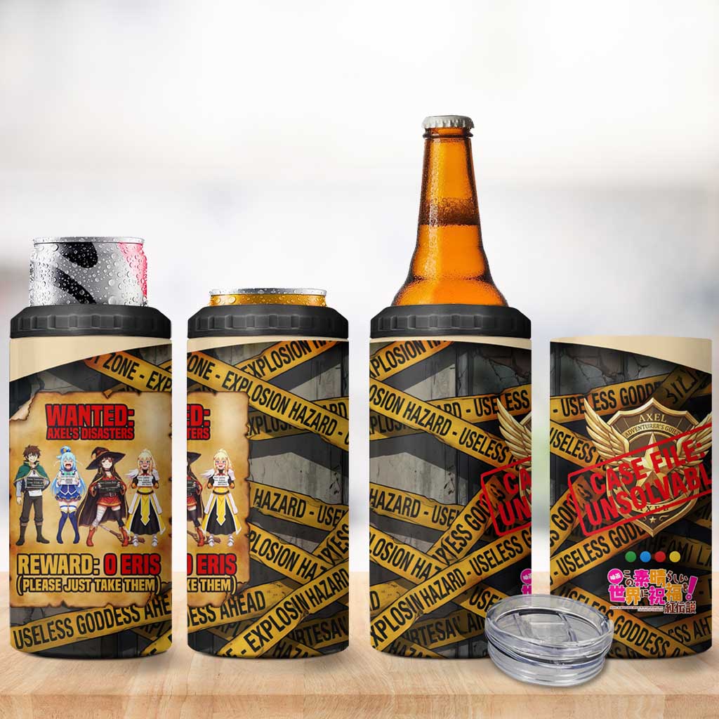 Axel’s Disasters Case File 4 in 1 Can Cooler Tumbler Comic Poster Parody Style