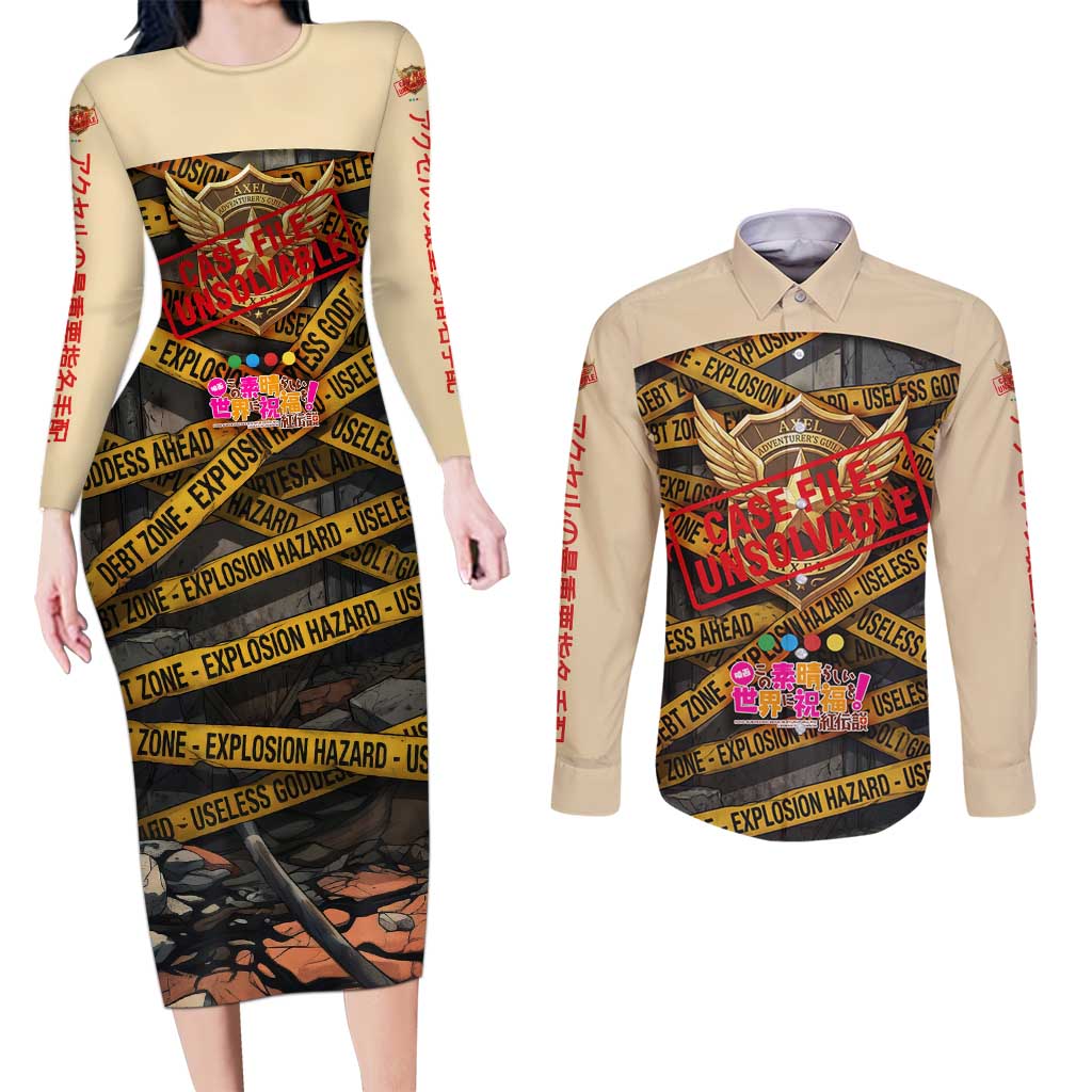 Axel’s Disasters Case File Couples Matching Long Sleeve Bodycon Dress and Long Sleeve Button Shirt Comic Poster Parody Style