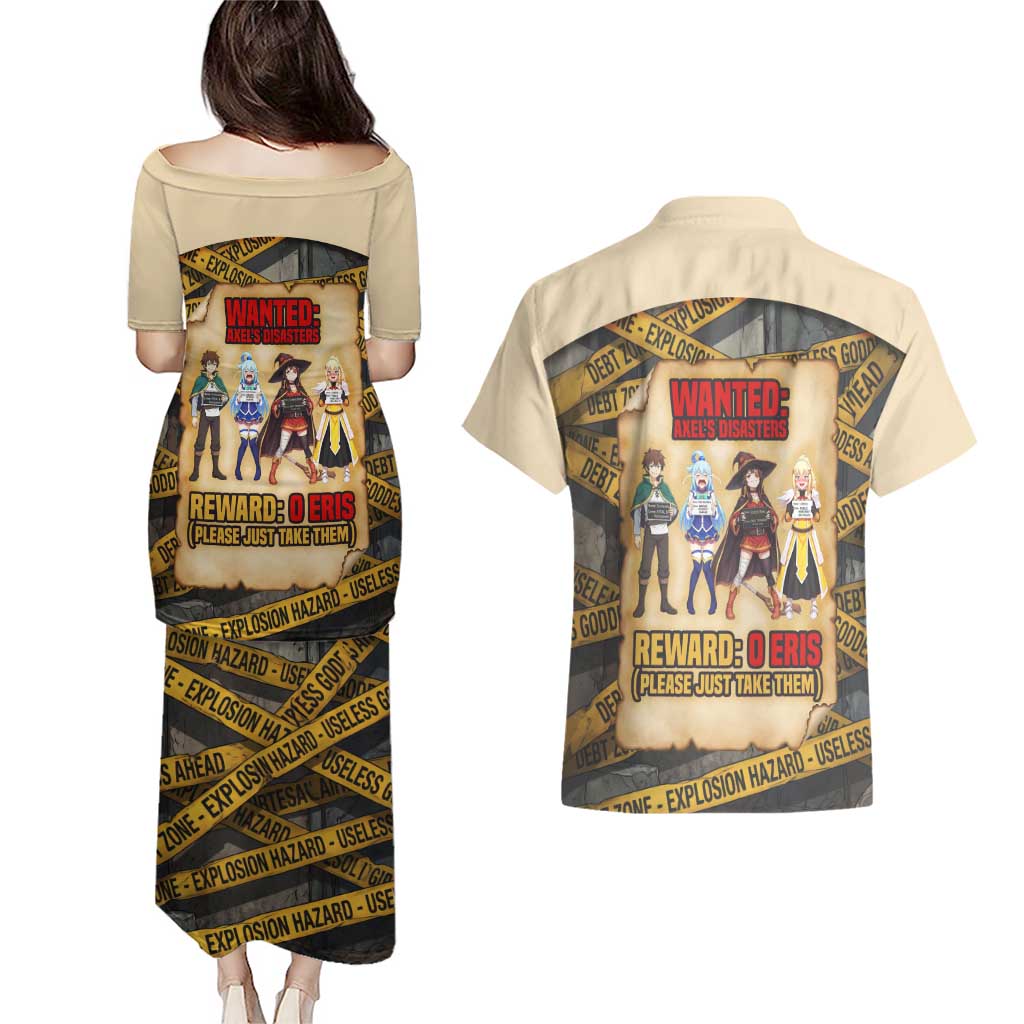 Axel’s Disasters Case File Couples Matching Puletasi and Hawaiian Shirt Comic Poster Parody Style