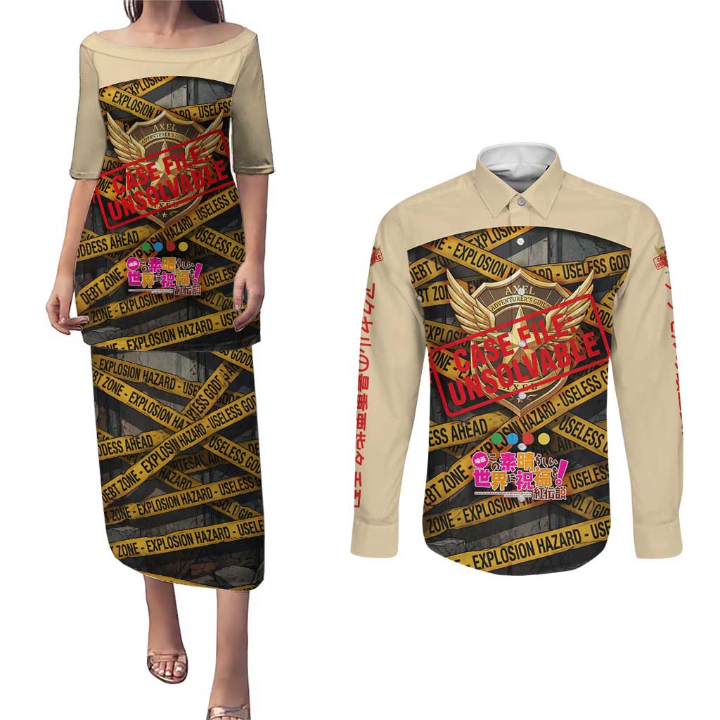 Axel’s Disasters Case File Couples Matching Puletasi and Long Sleeve Button Shirt Comic Poster Parody Style
