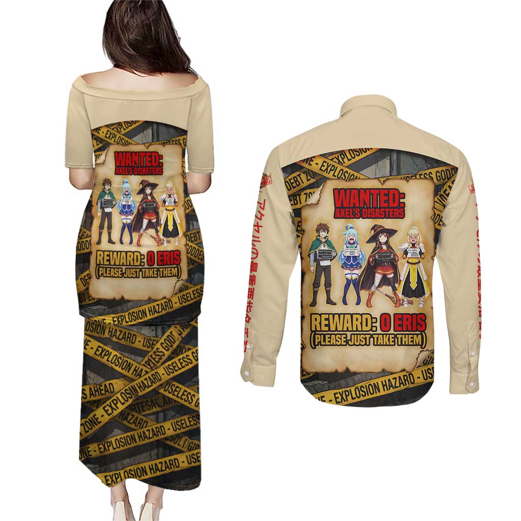 Axel’s Disasters Case File Couples Matching Puletasi and Long Sleeve Button Shirt Comic Poster Parody Style