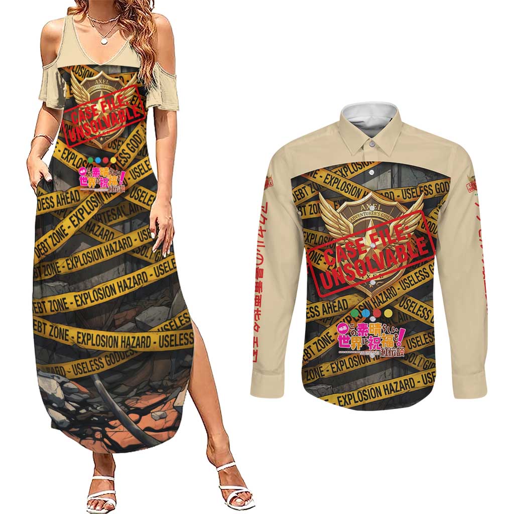 Axel’s Disasters Case File Couples Matching Summer Maxi Dress and Long Sleeve Button Shirt Comic Poster Parody Style
