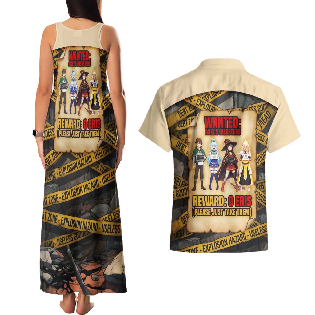 Axel’s Disasters Case File Couples Matching Tank Maxi Dress and Hawaiian Shirt Comic Poster Parody Style