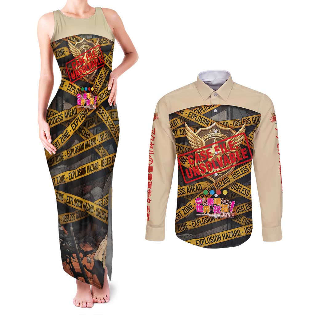 Axel’s Disasters Case File Couples Matching Tank Maxi Dress and Long Sleeve Button Shirt Comic Poster Parody Style