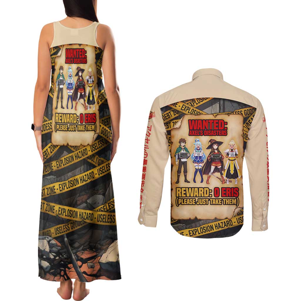 Axel’s Disasters Case File Couples Matching Tank Maxi Dress and Long Sleeve Button Shirt Comic Poster Parody Style
