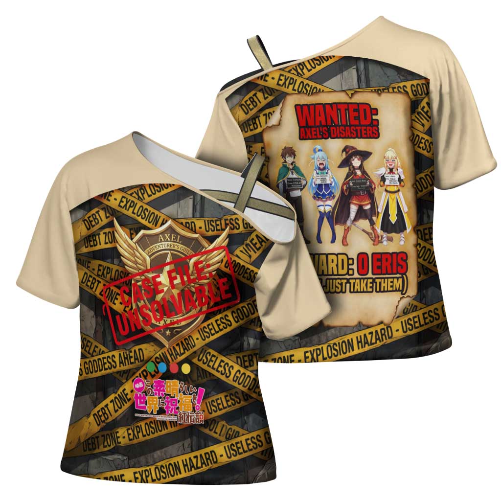 Axel’s Disasters Case File Cross Shoulder Shirt Comic Poster Parody Style