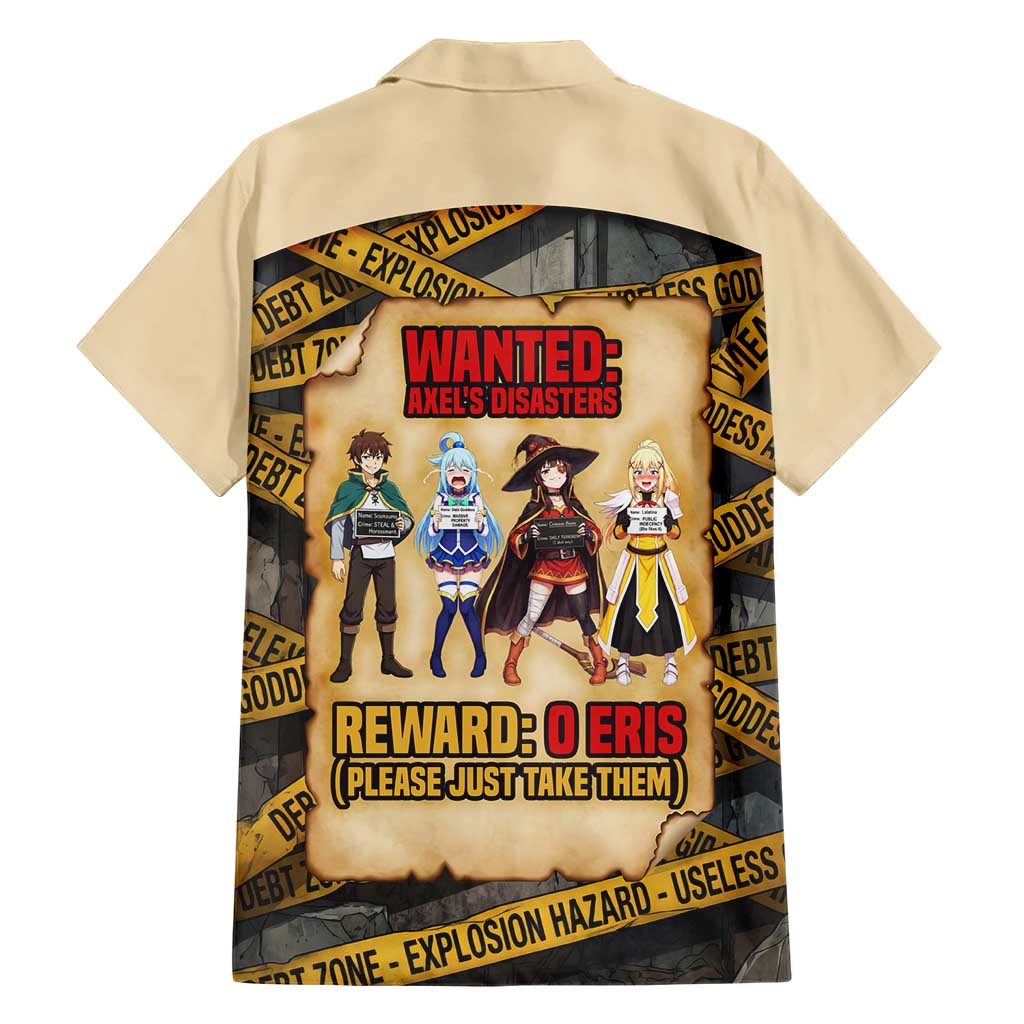 Axel’s Disasters Case File Family Matching Off Shoulder Short Dress and Hawaiian Shirt Comic Poster Parody Style