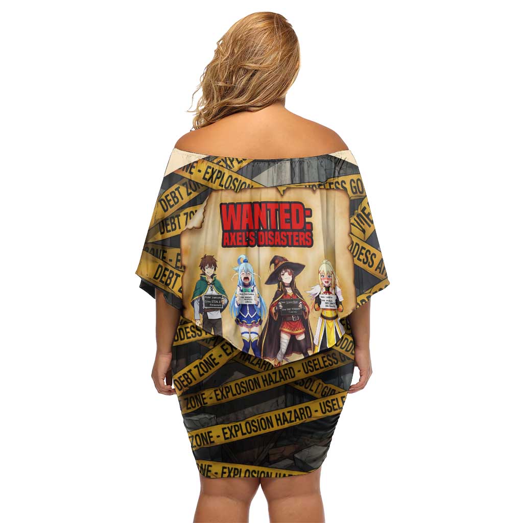 Axel’s Disasters Case File Family Matching Off Shoulder Short Dress and Hawaiian Shirt Comic Poster Parody Style