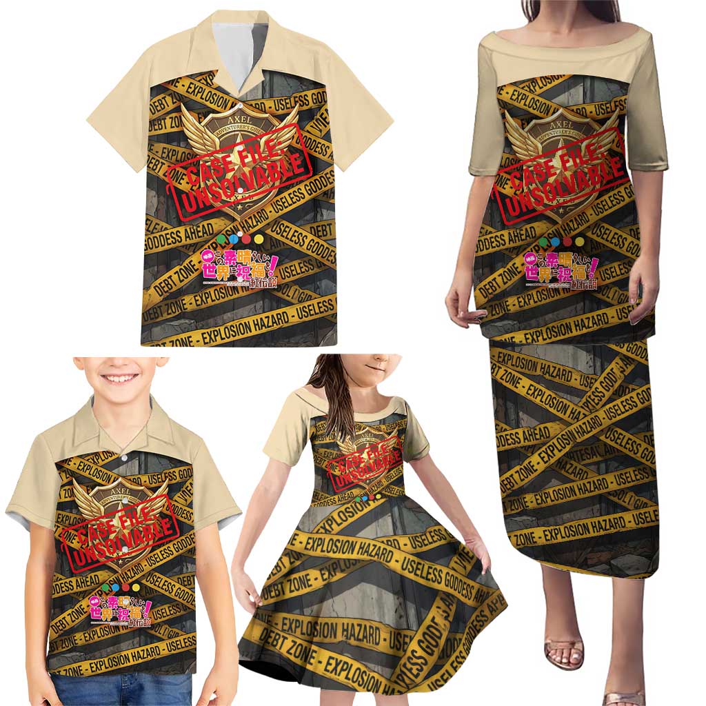Axel’s Disasters Case File Family Matching Puletasi and Hawaiian Shirt Comic Poster Parody Style