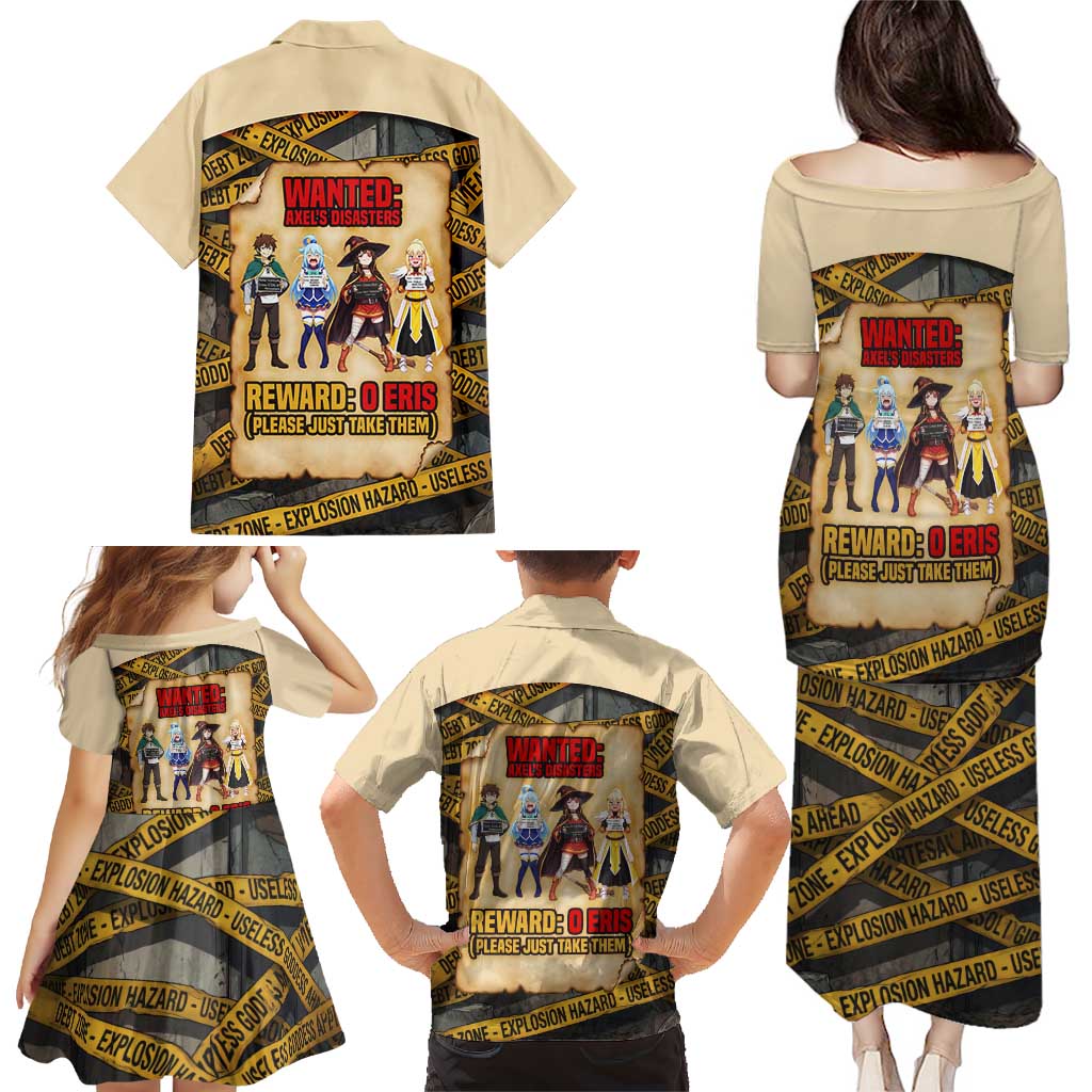 Axel’s Disasters Case File Family Matching Puletasi and Hawaiian Shirt Comic Poster Parody Style