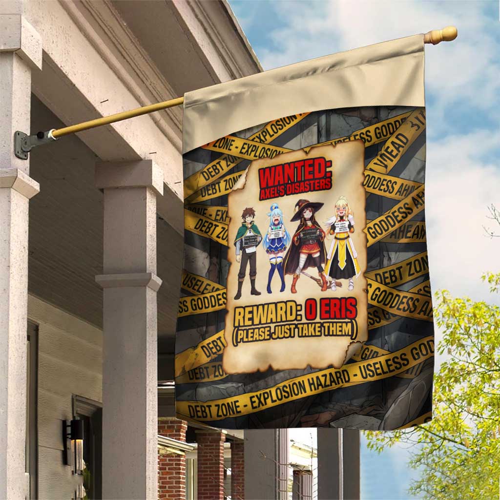 Axel’s Disasters Case File Garden Flag Comic Poster Parody Style