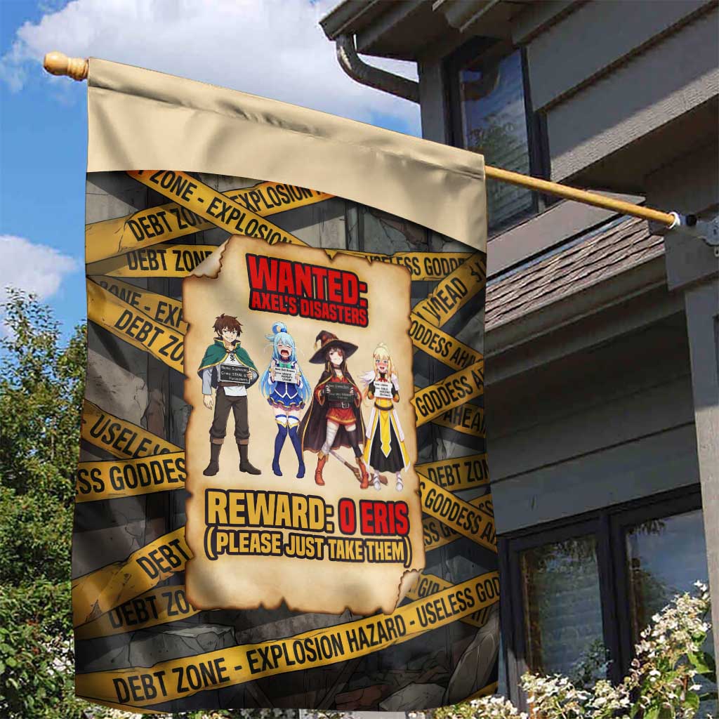 Axel’s Disasters Case File Garden Flag Comic Poster Parody Style
