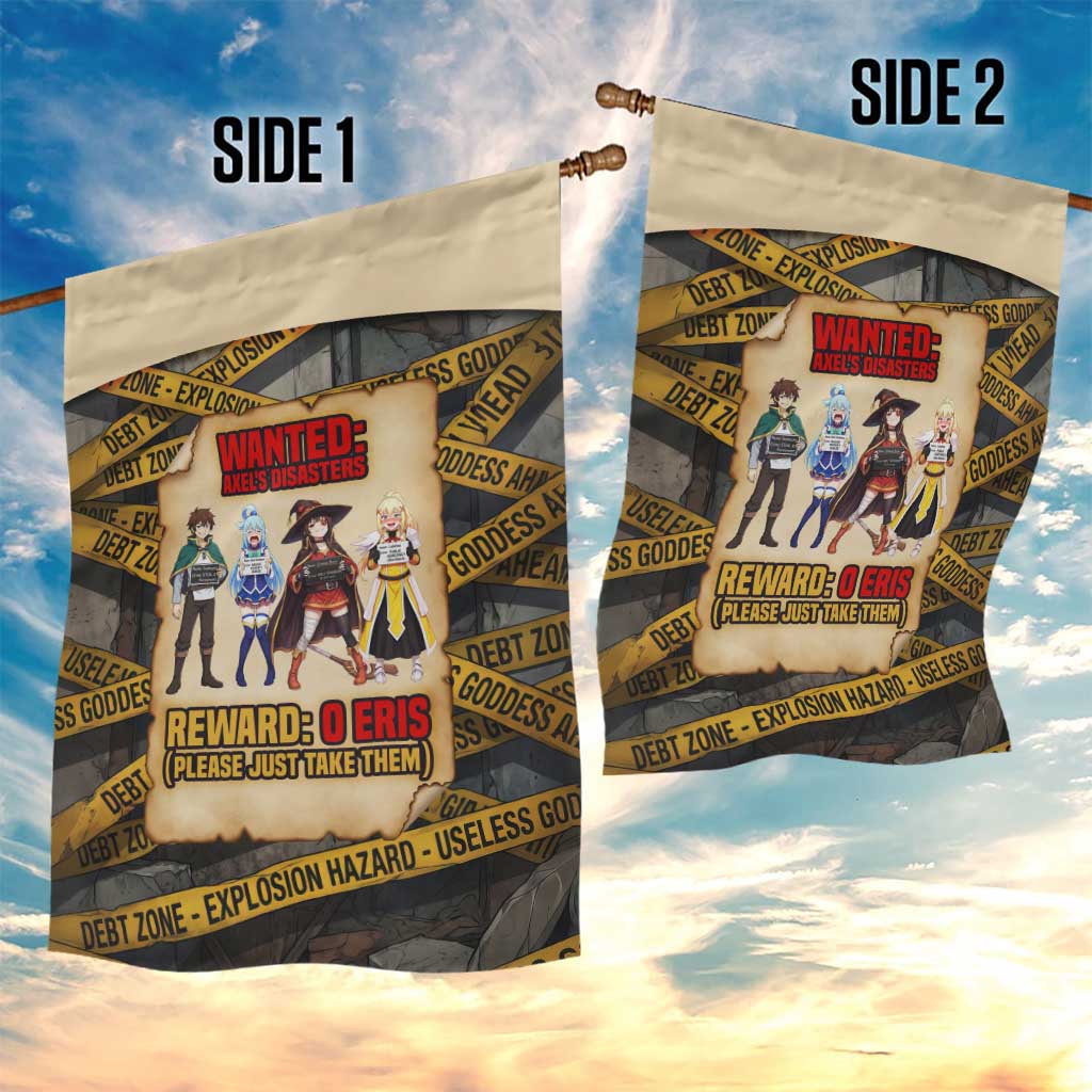 Axel’s Disasters Case File Garden Flag Comic Poster Parody Style