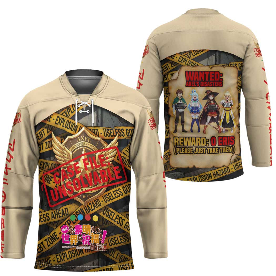 Axel’s Disasters Case File Hockey Jersey Comic Poster Parody Style