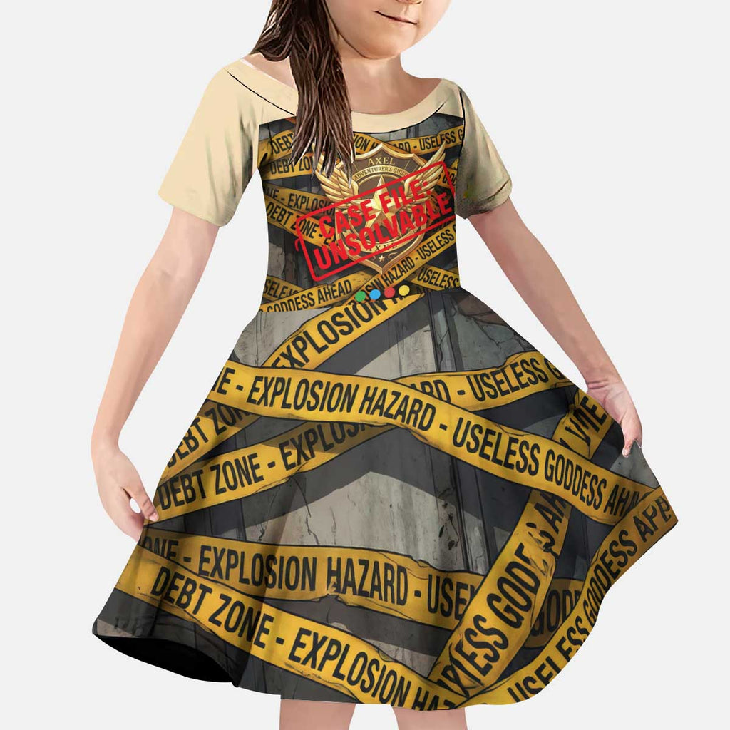 Axel’s Disasters Case File Kid Short Sleeve Dress Comic Poster Parody Style
