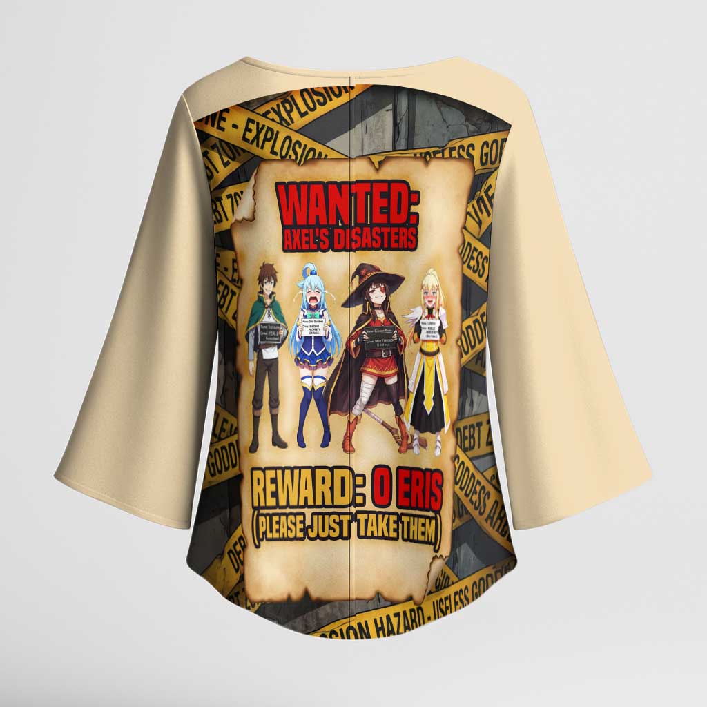 Axel’s Disasters Case File Kimono Sleeve Blouse Comic Poster Parody Style
