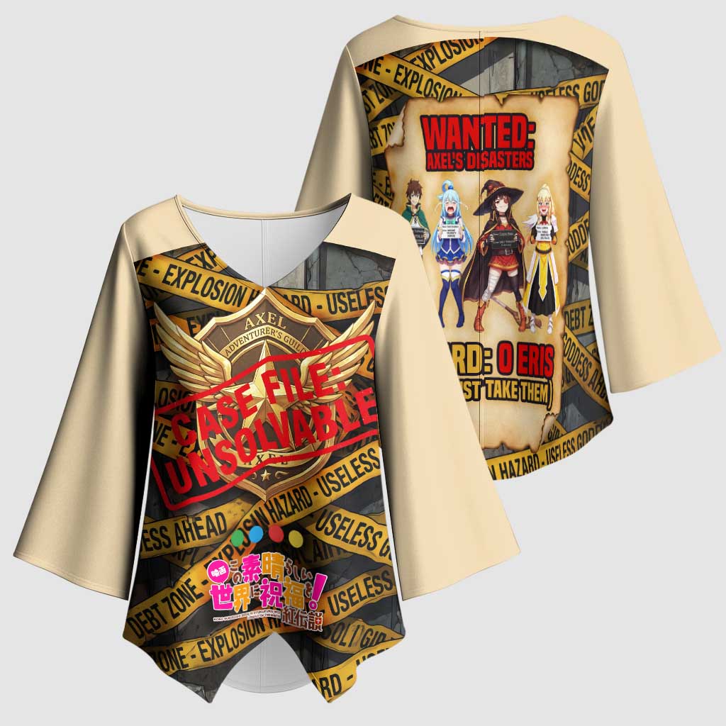 Axel’s Disasters Case File Kimono Sleeve Blouse Comic Poster Parody Style