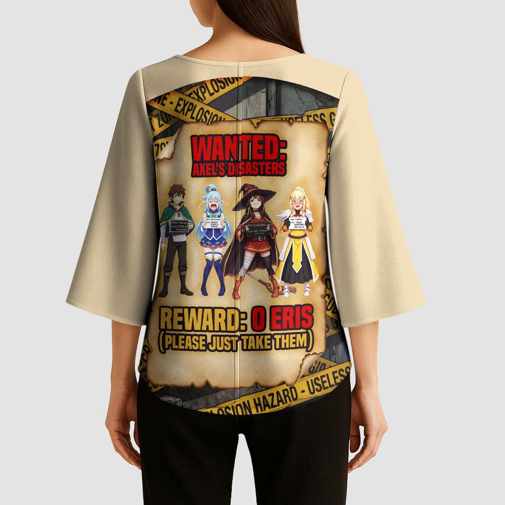 Axel’s Disasters Case File Kimono Sleeve Blouse Comic Poster Parody Style