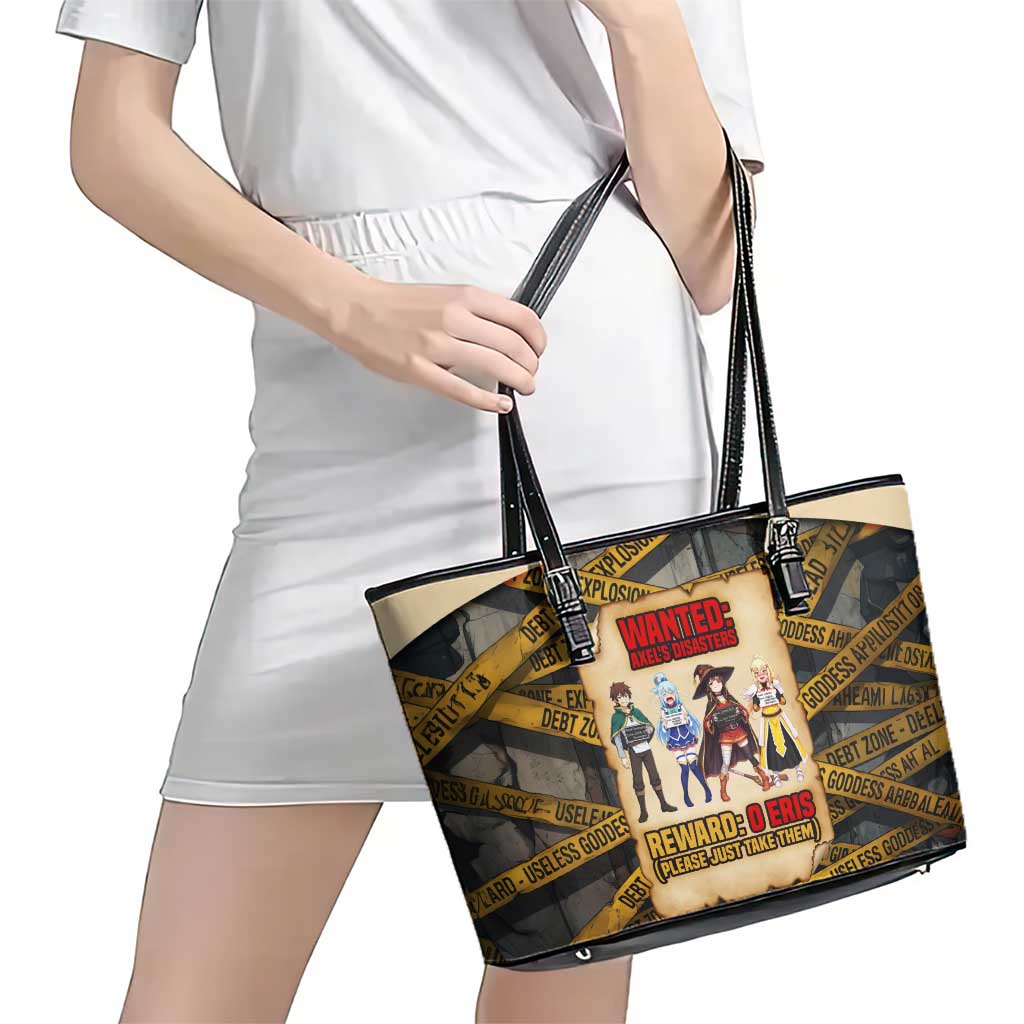 Axel’s Disasters Case File Leather Tote Bag Comic Poster Parody Style