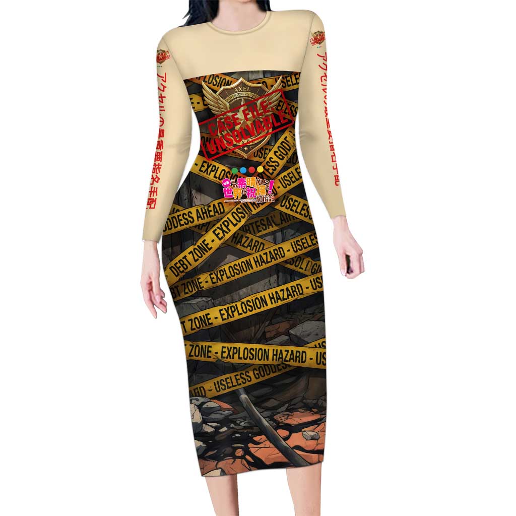 Axel’s Disasters Case File Long Sleeve Bodycon Dress Comic Poster Parody Style