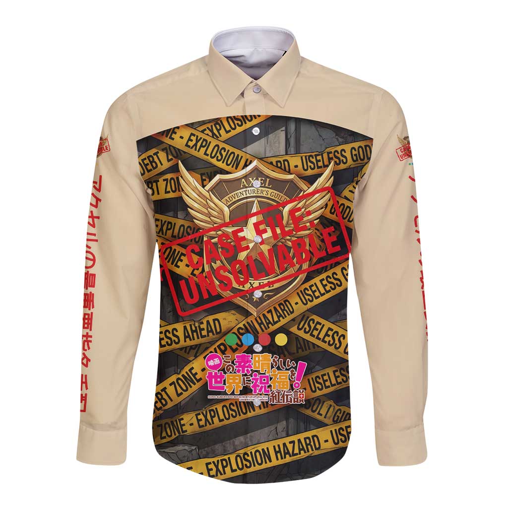 Axel’s Disasters Case File Long Sleeve Button Shirt Comic Poster Parody Style