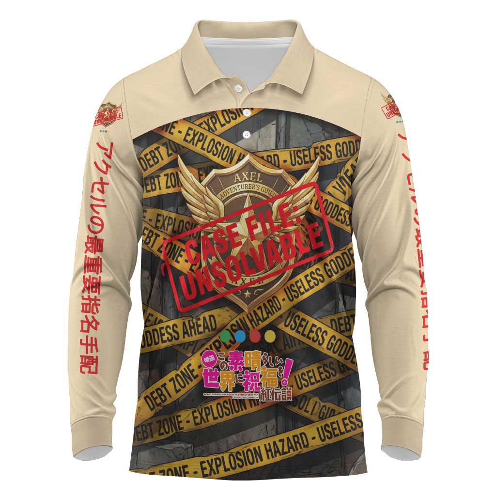 Axel’s Disasters Case File Long Sleeve Polo Shirt Comic Poster Parody Style