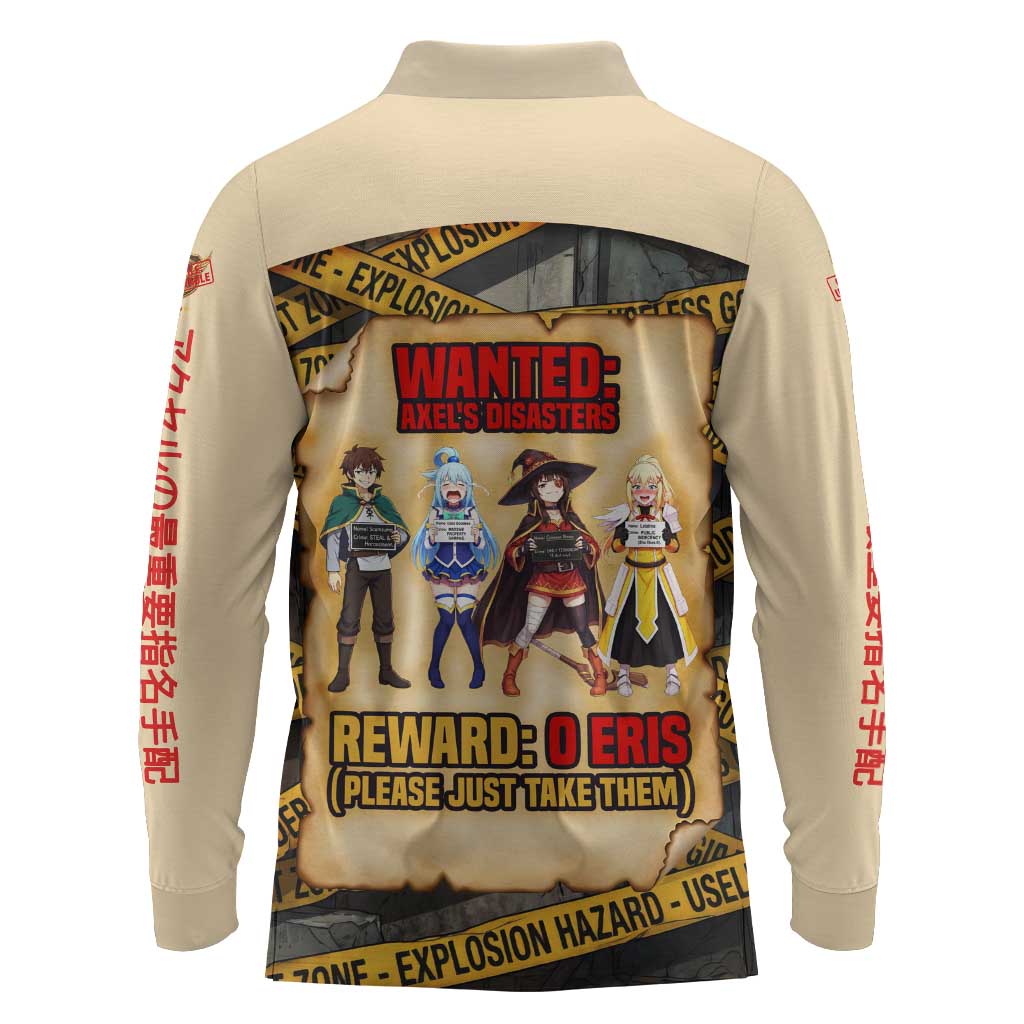 Axel’s Disasters Case File Long Sleeve Polo Shirt Comic Poster Parody Style