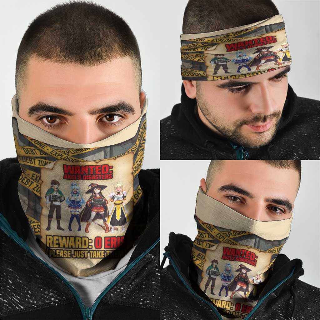 Axel’s Disasters Case File Neck Gaiter Comic Poster Parody Style