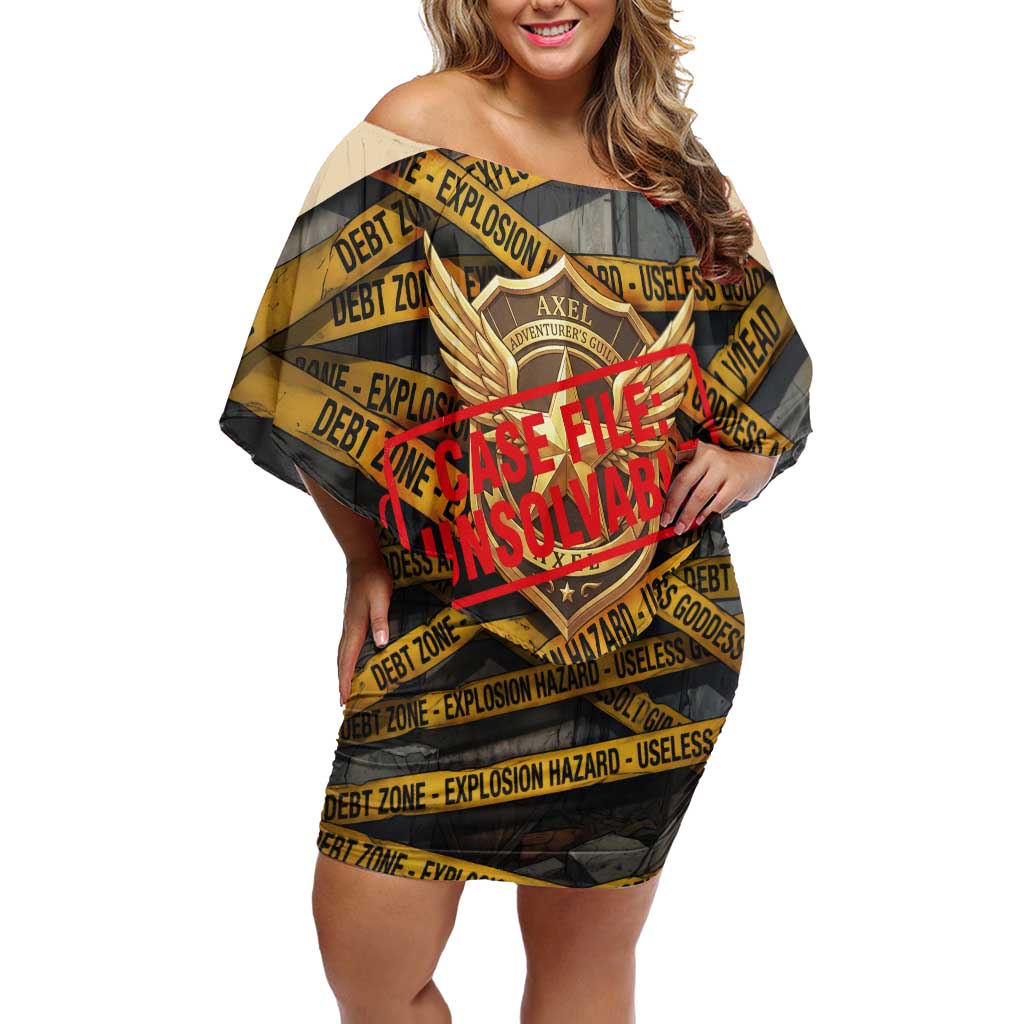Axel’s Disasters Case File Off Shoulder Short Dress Comic Poster Parody Style