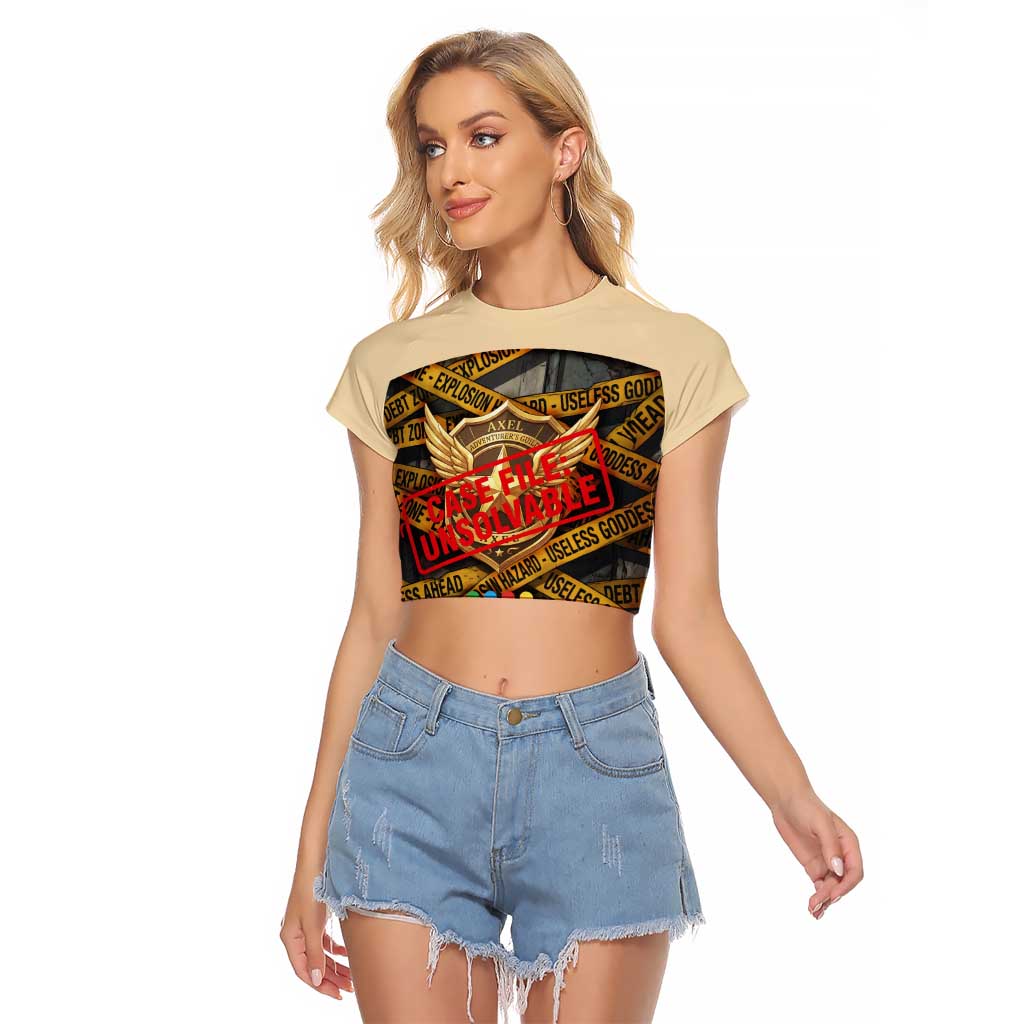 Axel’s Disasters Case File Raglan Cropped T Shirt Comic Poster Parody Style