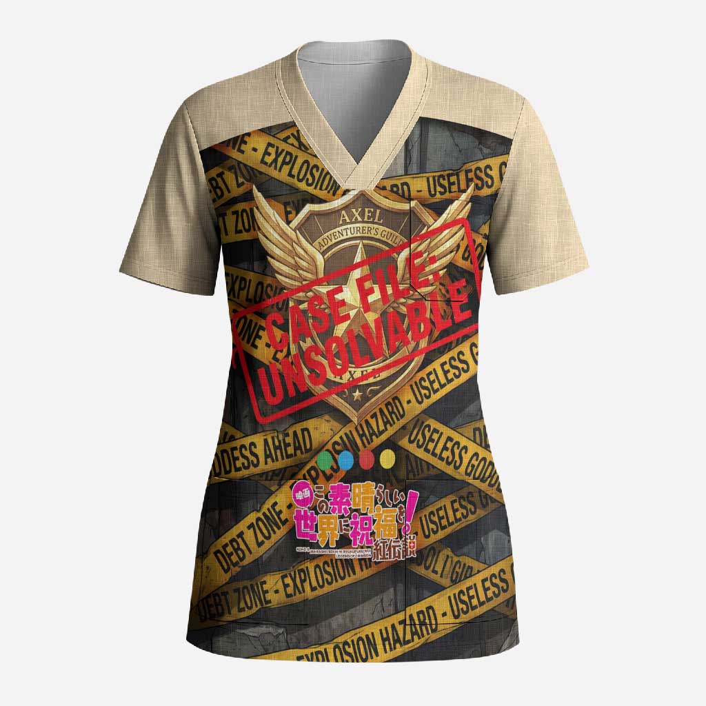 Axel’s Disasters Case File Scrub Top Comic Poster Parody Style