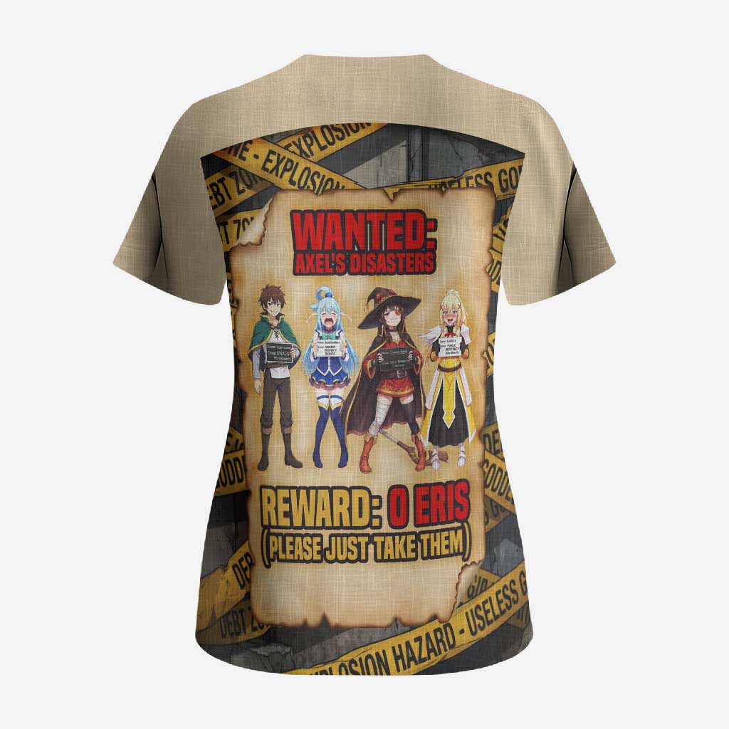 Axel’s Disasters Case File Scrub Top Comic Poster Parody Style