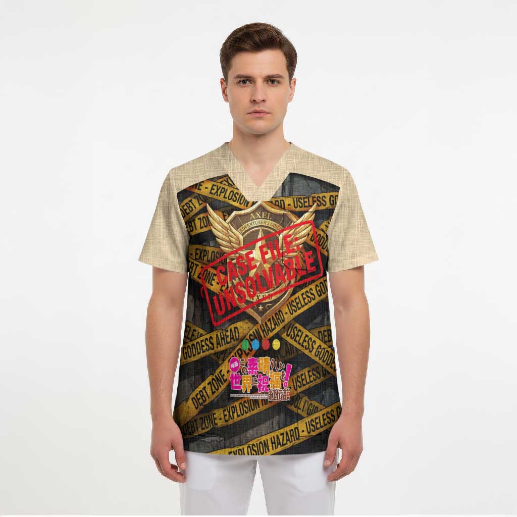 Axel’s Disasters Case File Scrub Top Comic Poster Parody Style