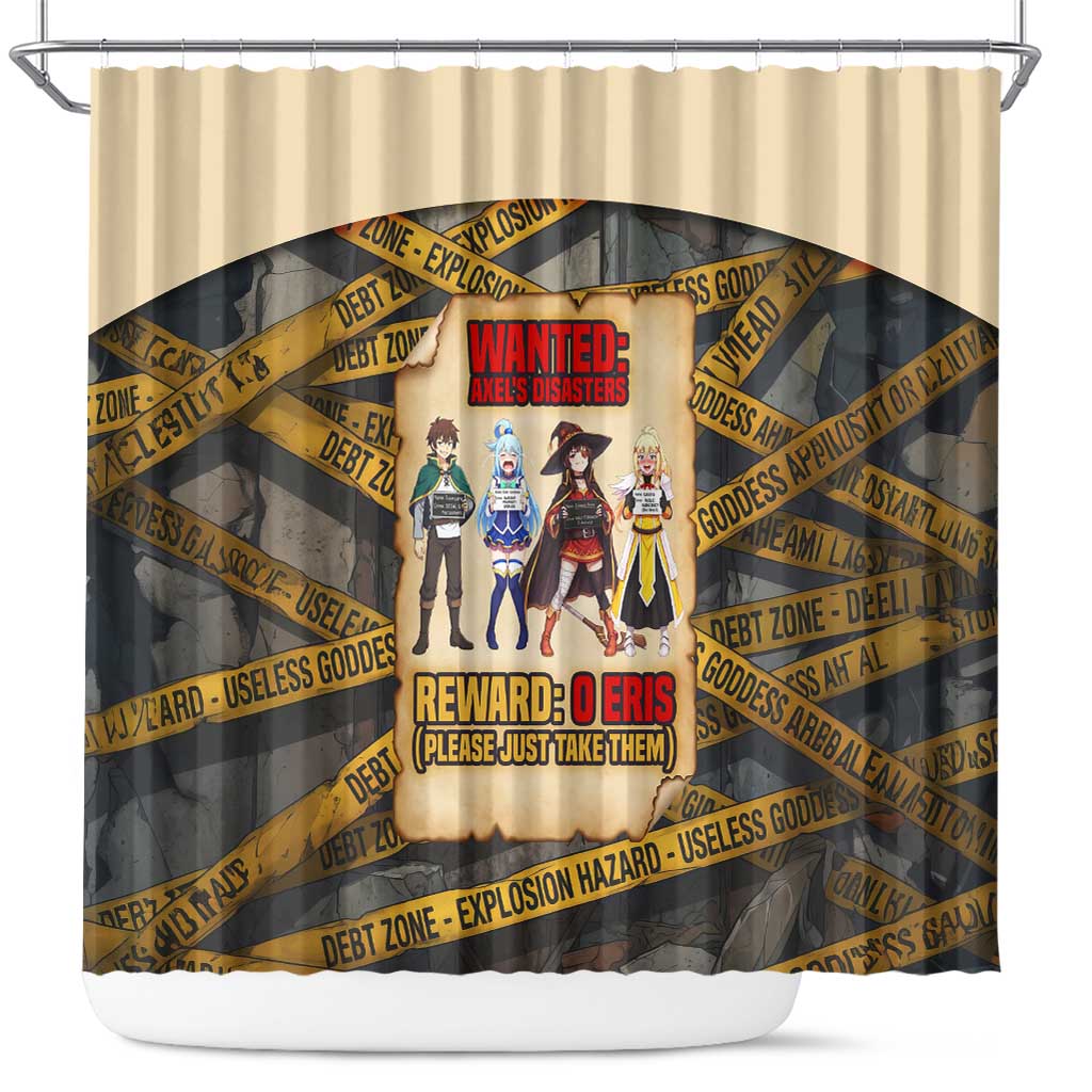 Axel’s Disasters Case File Shower Curtain Comic Poster Parody Style