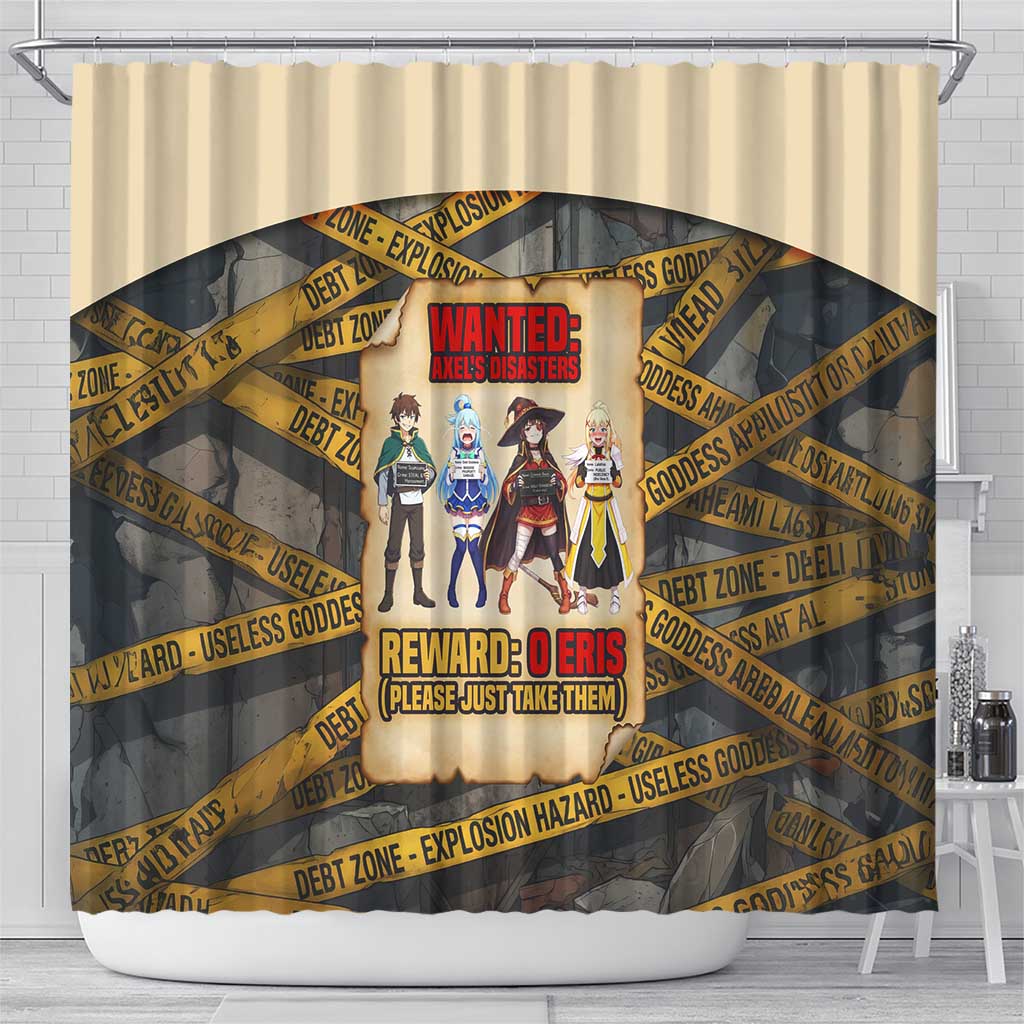 Axel’s Disasters Case File Shower Curtain Comic Poster Parody Style