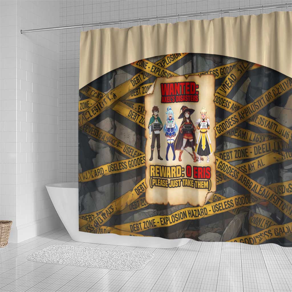 Axel’s Disasters Case File Shower Curtain Comic Poster Parody Style