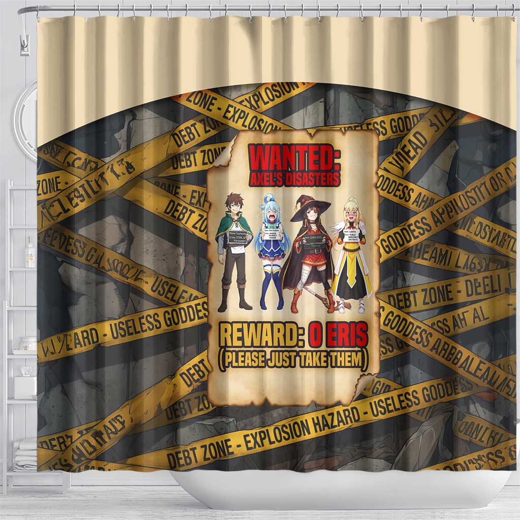 Axel’s Disasters Case File Shower Curtain Comic Poster Parody Style