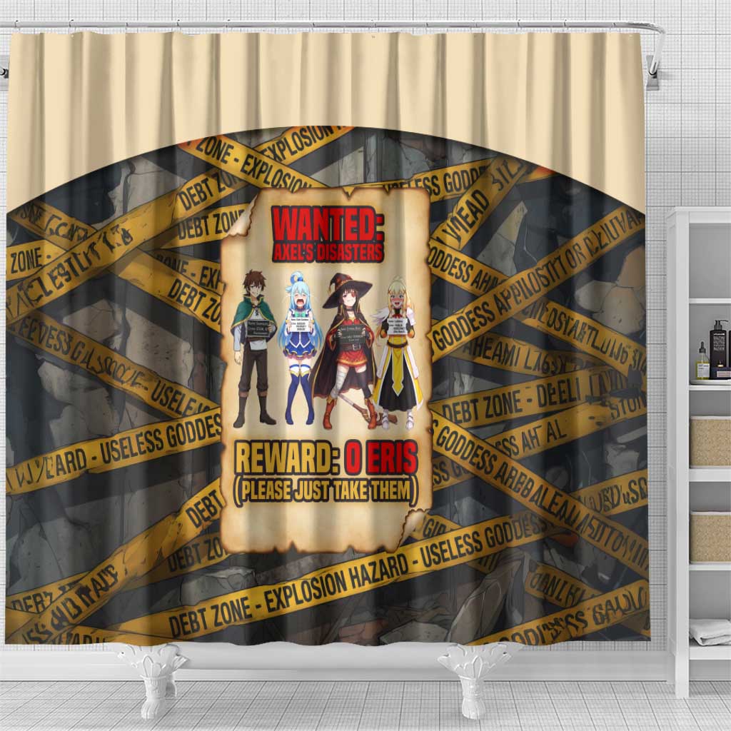 Axel’s Disasters Case File Shower Curtain Comic Poster Parody Style