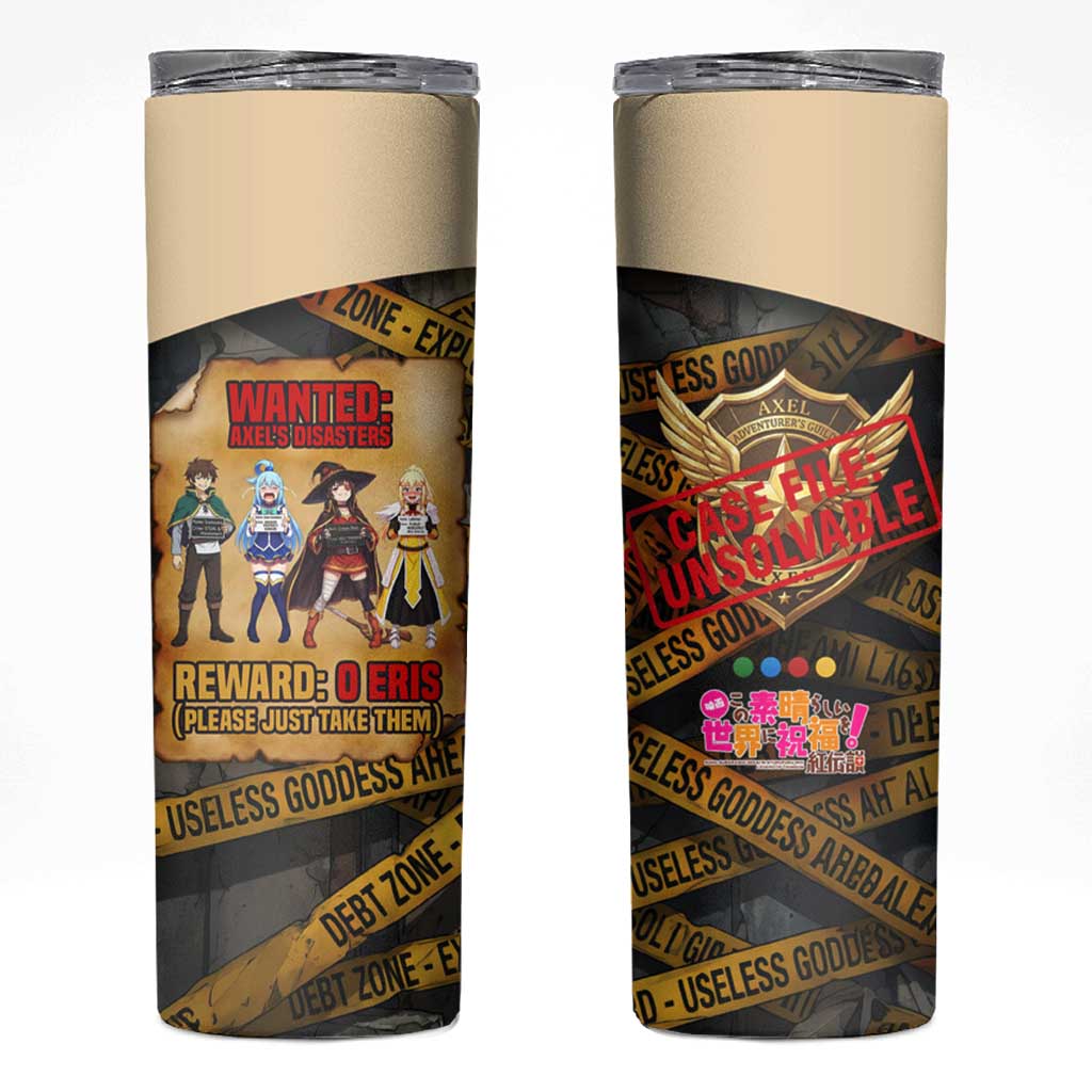 Axel’s Disasters Case File Skinny Tumbler Comic Poster Parody Style