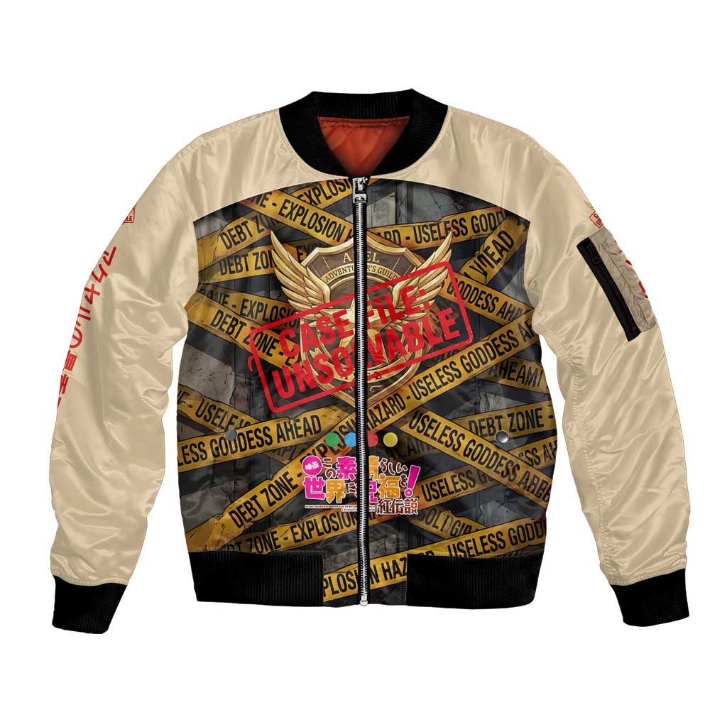 Axel’s Disasters Case File Sleeve Zip Bomber Jacket Comic Poster Parody Style