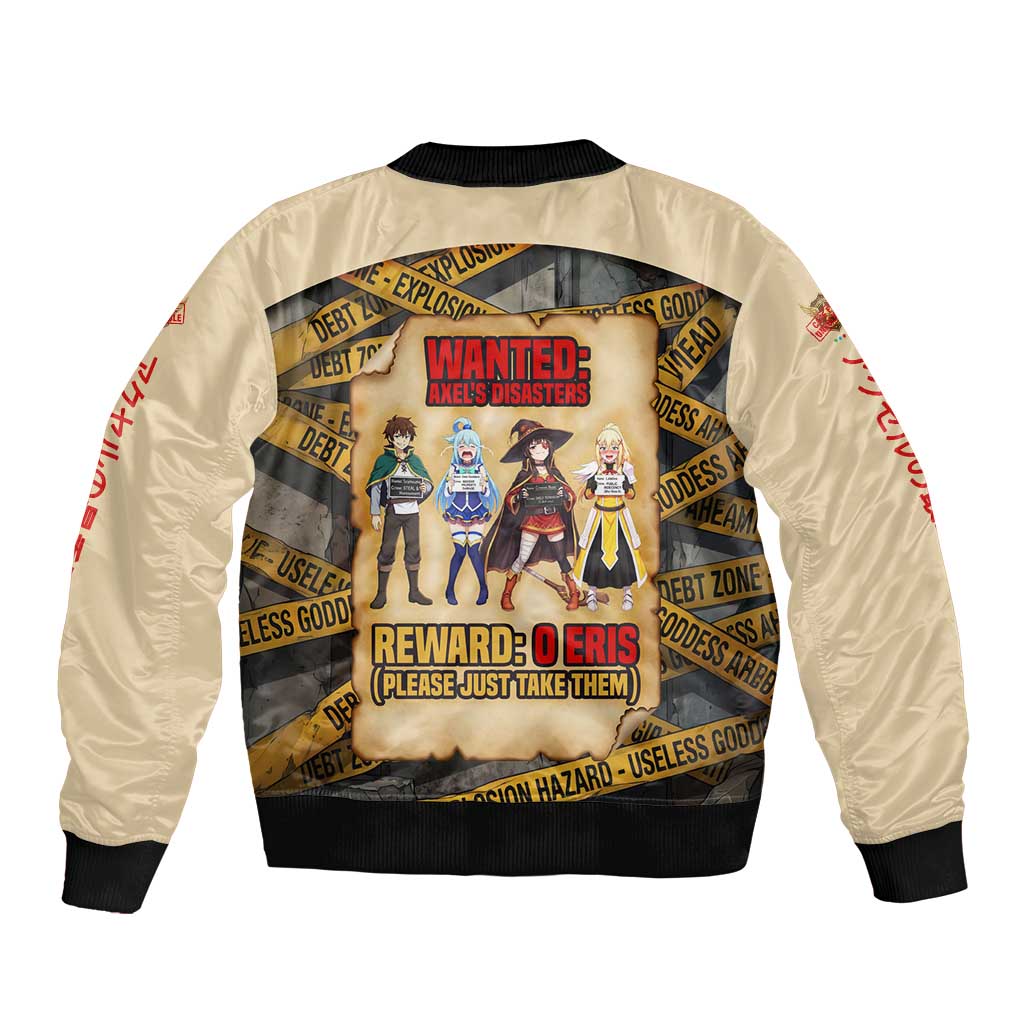 Axel’s Disasters Case File Sleeve Zip Bomber Jacket Comic Poster Parody Style