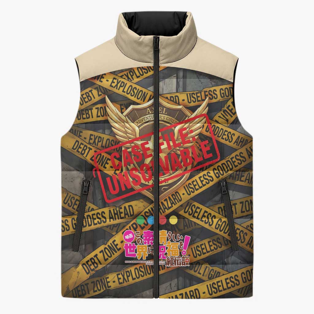 Axel’s Disasters Case File Sleeveless Puffer Jacket Comic Poster Parody Style