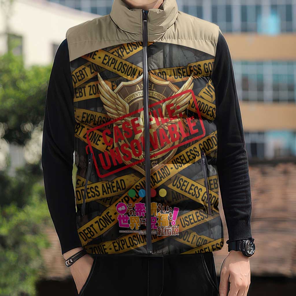 Axel’s Disasters Case File Sleeveless Puffer Jacket Comic Poster Parody Style