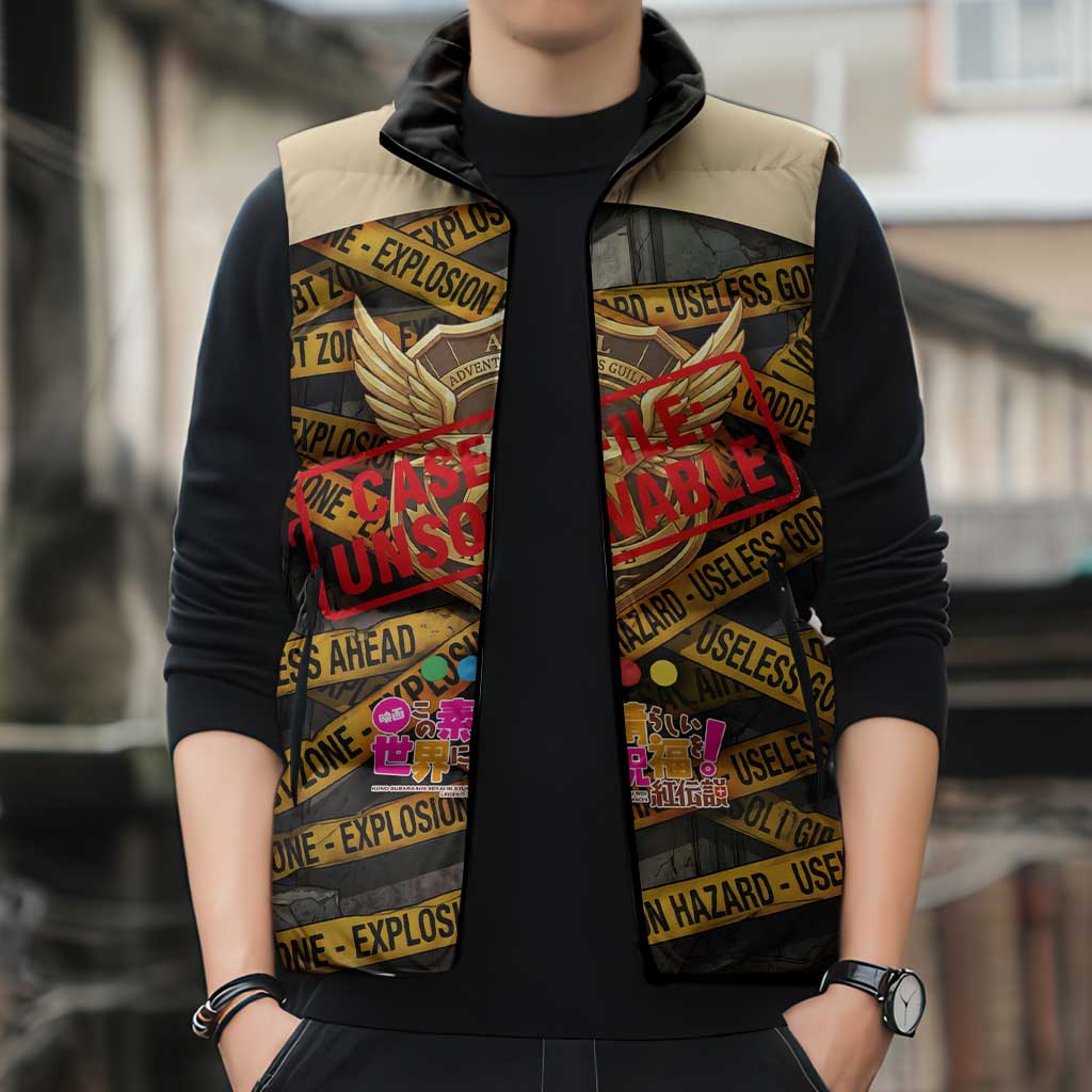 Axel’s Disasters Case File Sleeveless Puffer Jacket Comic Poster Parody Style