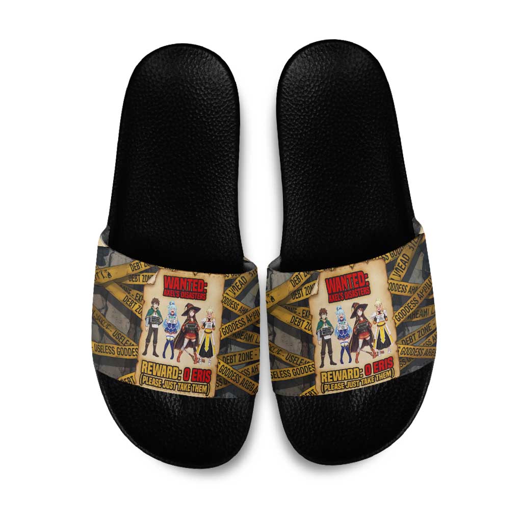 Axel’s Disasters Case File Slide Sandals Comic Poster Parody Style